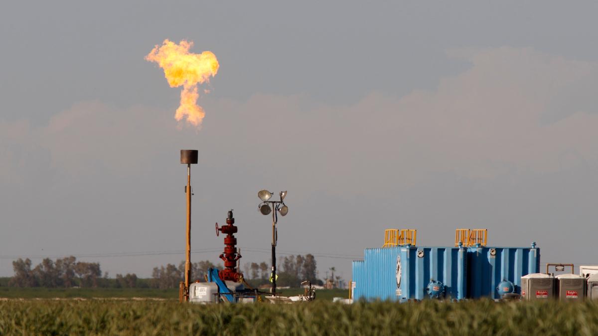 Gas flare in the distance