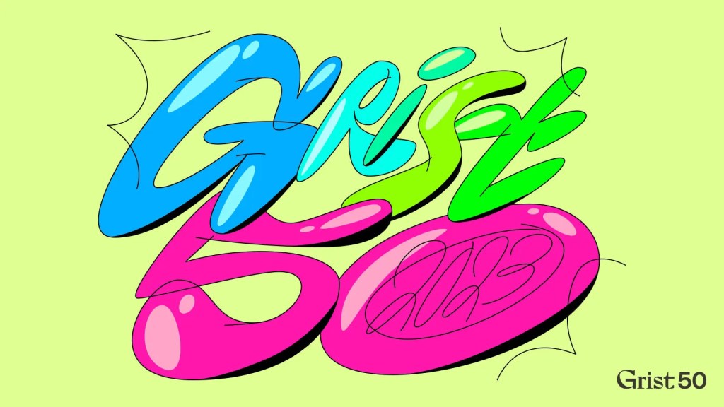 Illustrated graffiti-style letters reading 