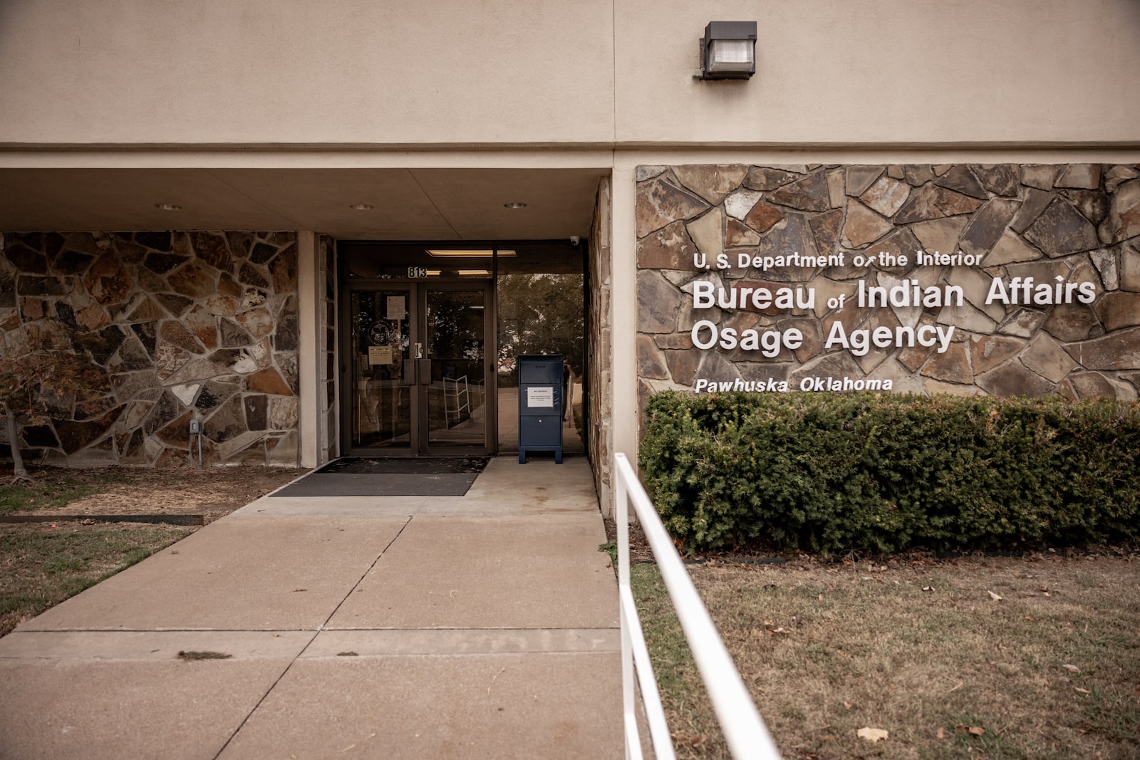 Bureau of Indian Affairs Osage Agency building in Pawhuska, Oklahoma.