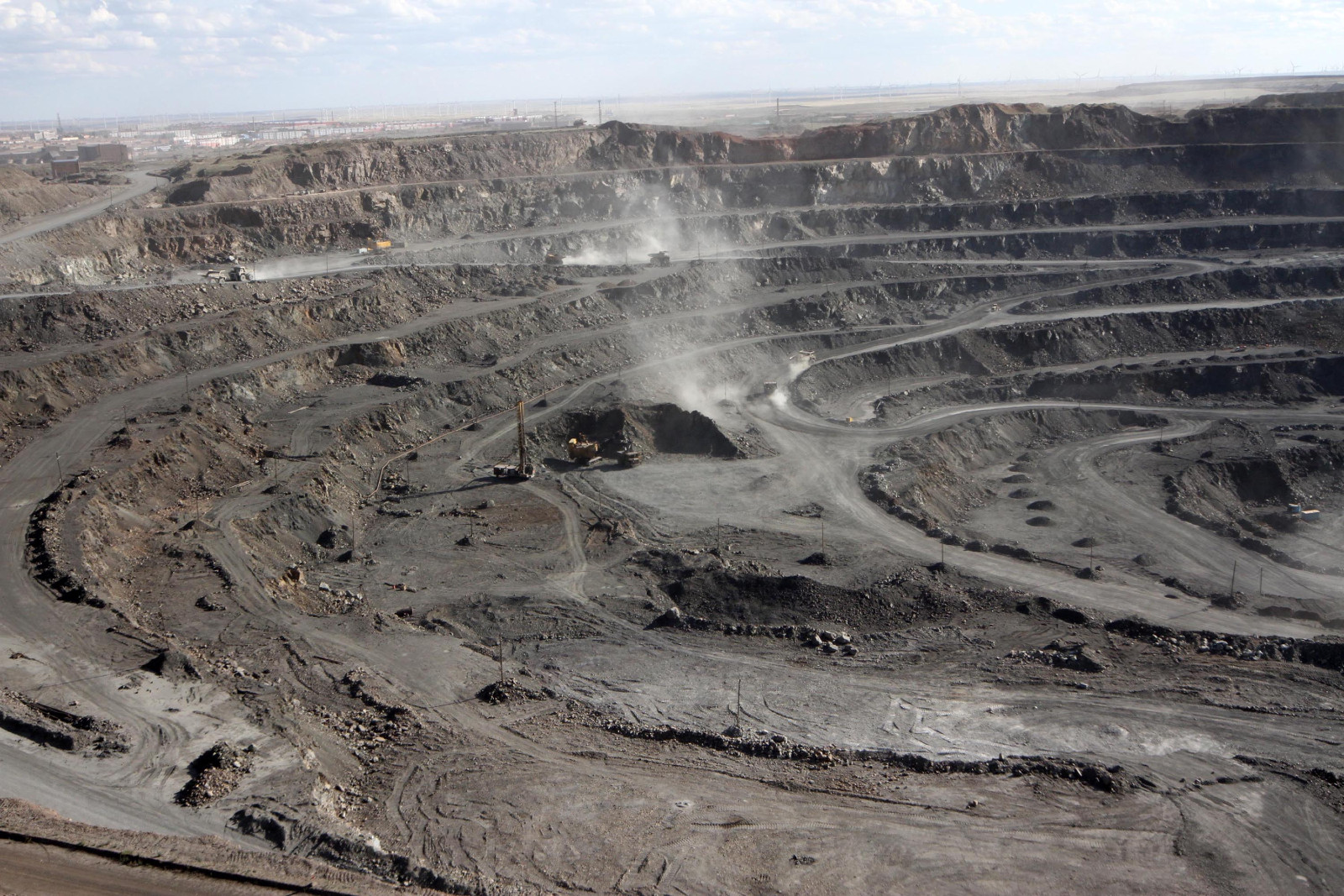 A panoramic view of a rare earth mine