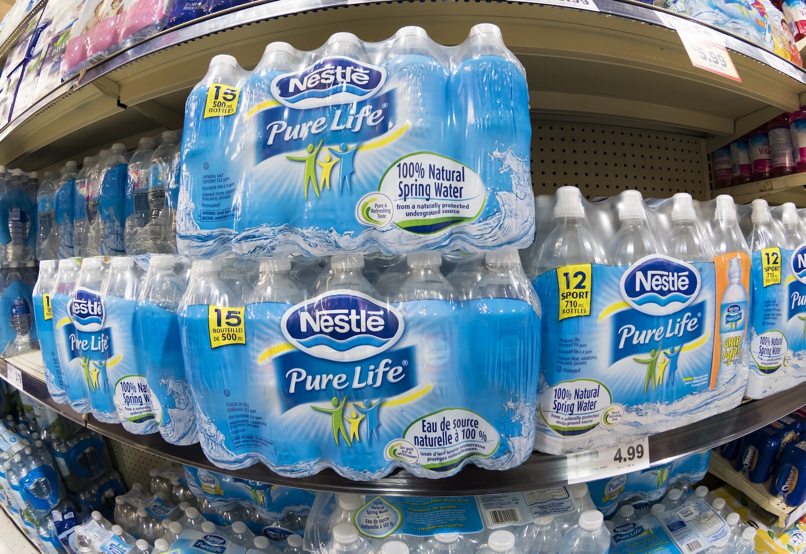 Nestle water bottles
