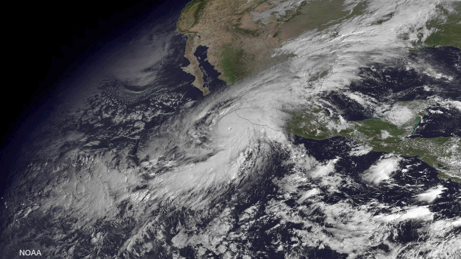 Photo of a hurricane near western Mexico
