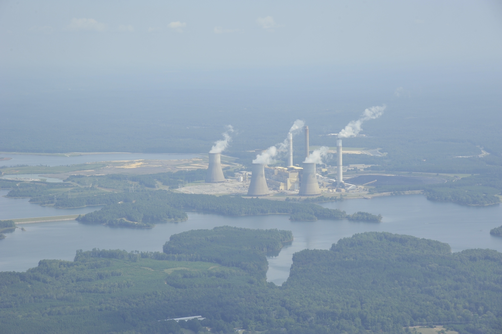 An aerial view of a coal-fired power plant in Juliette, Georgia.