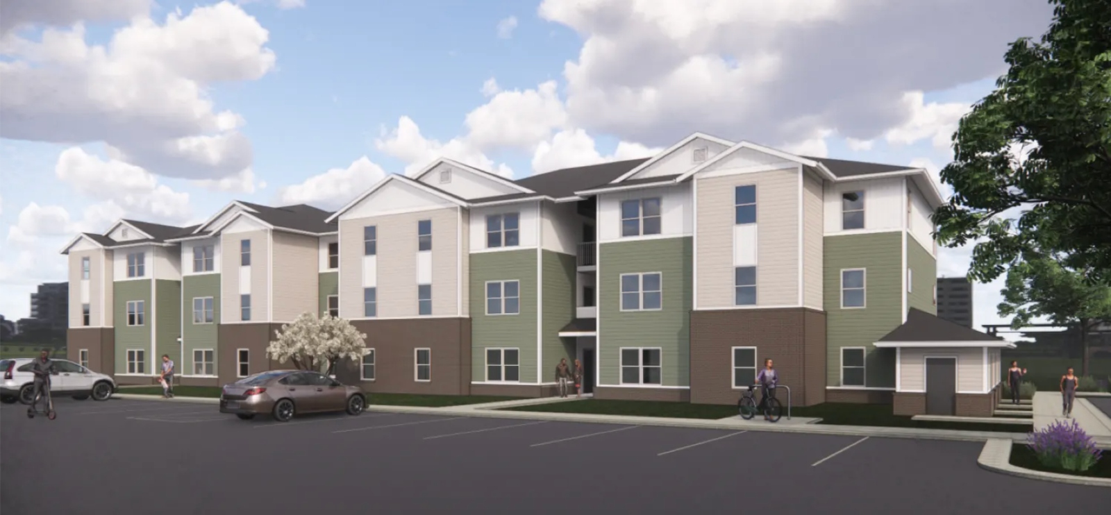 A rendering of the Palatine Meadows apartment complex in New Bern. The 60-unit affordable development will open later this spring, more than five years after Hurricane Florence.