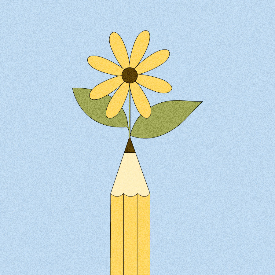 Illustration of pencil with flower sprouting from the top