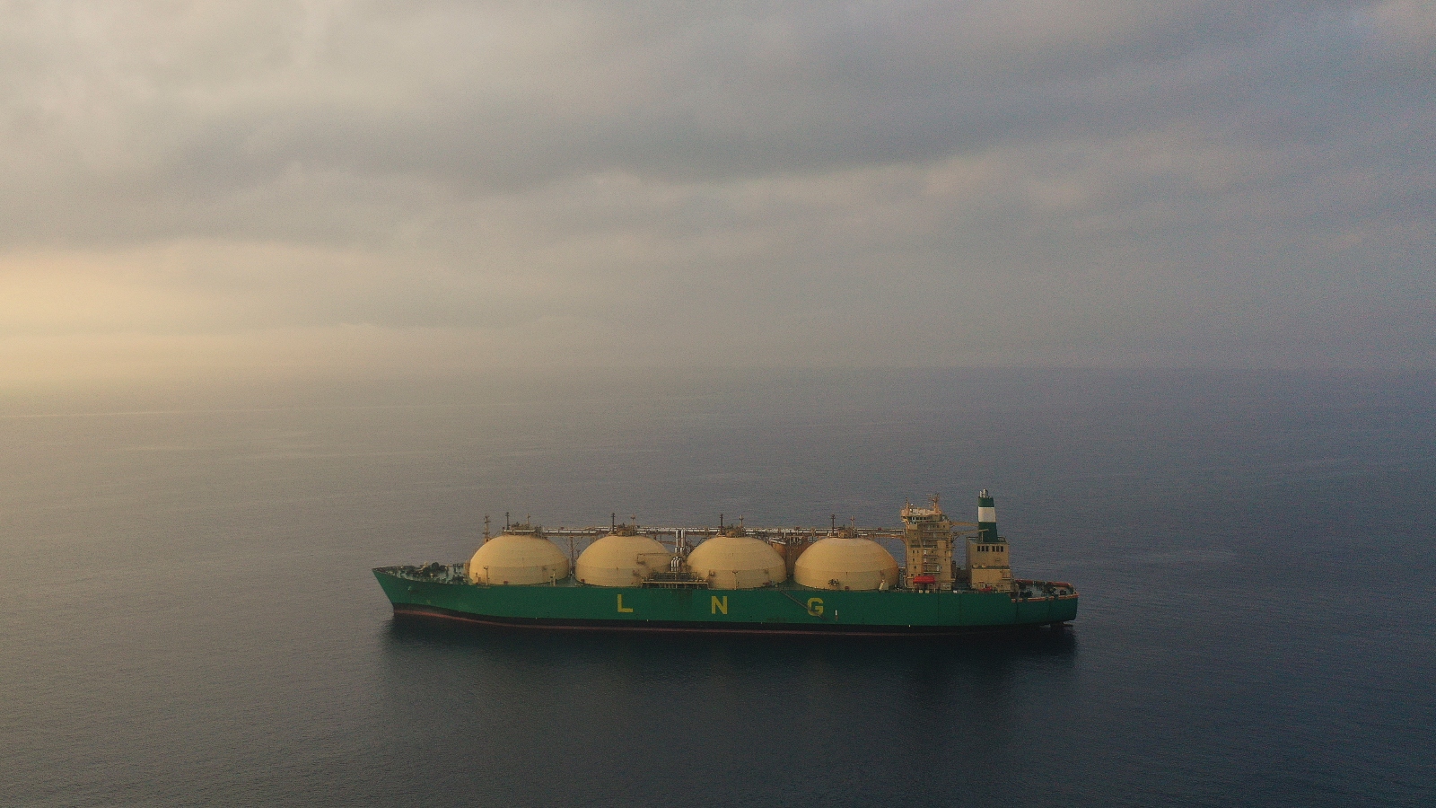 An LNG Tanker sailing under the flag of Palau is moored off the coast of Cyprus. The United States has become one of the world's largest LNG exporters over the past decade.