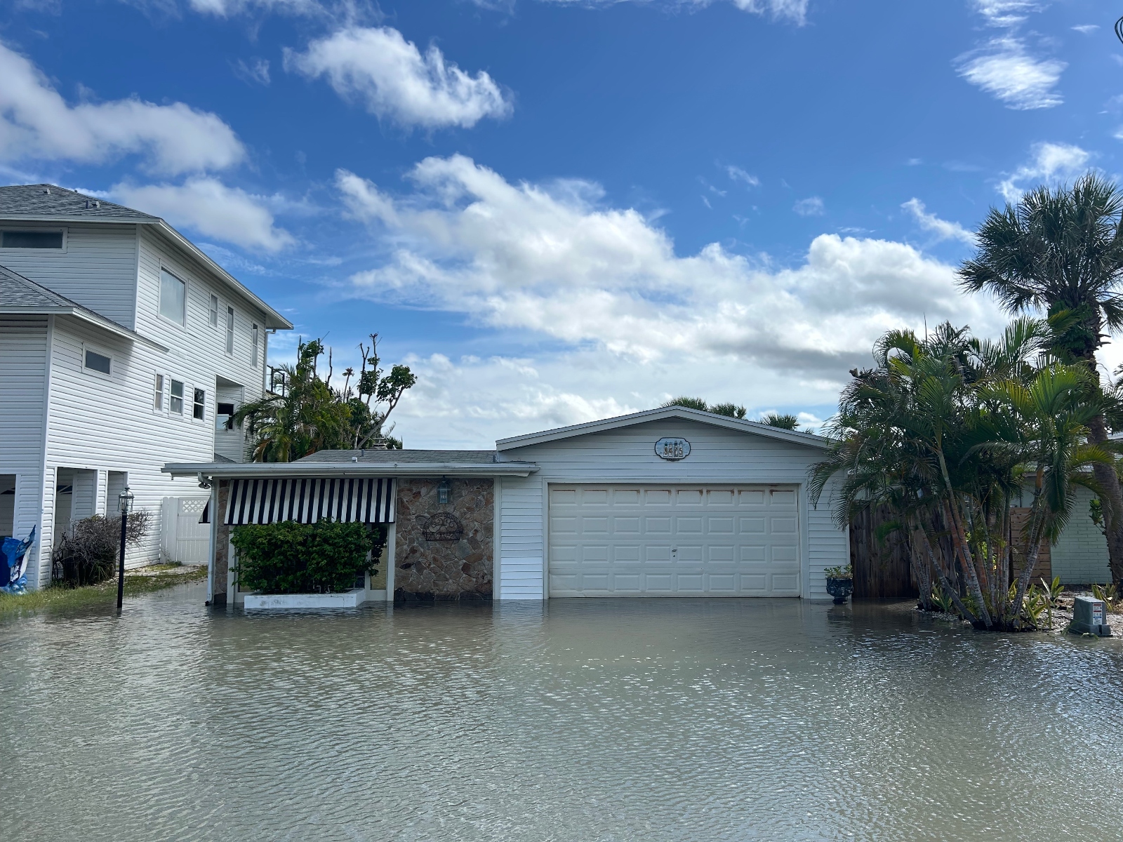 A flooded house in Treasure Island, Florida, ahead of Hurricane Helene. The hurricane brought tidal storm surge to St. Petersburg hours before making landfall in Florida.