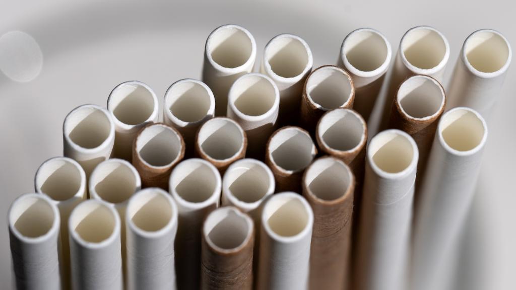 Paper straws photographed from above