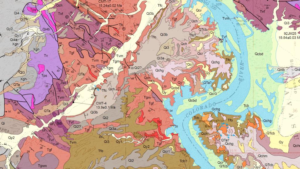 A geologic map of Arizona's castle rock quadrangle