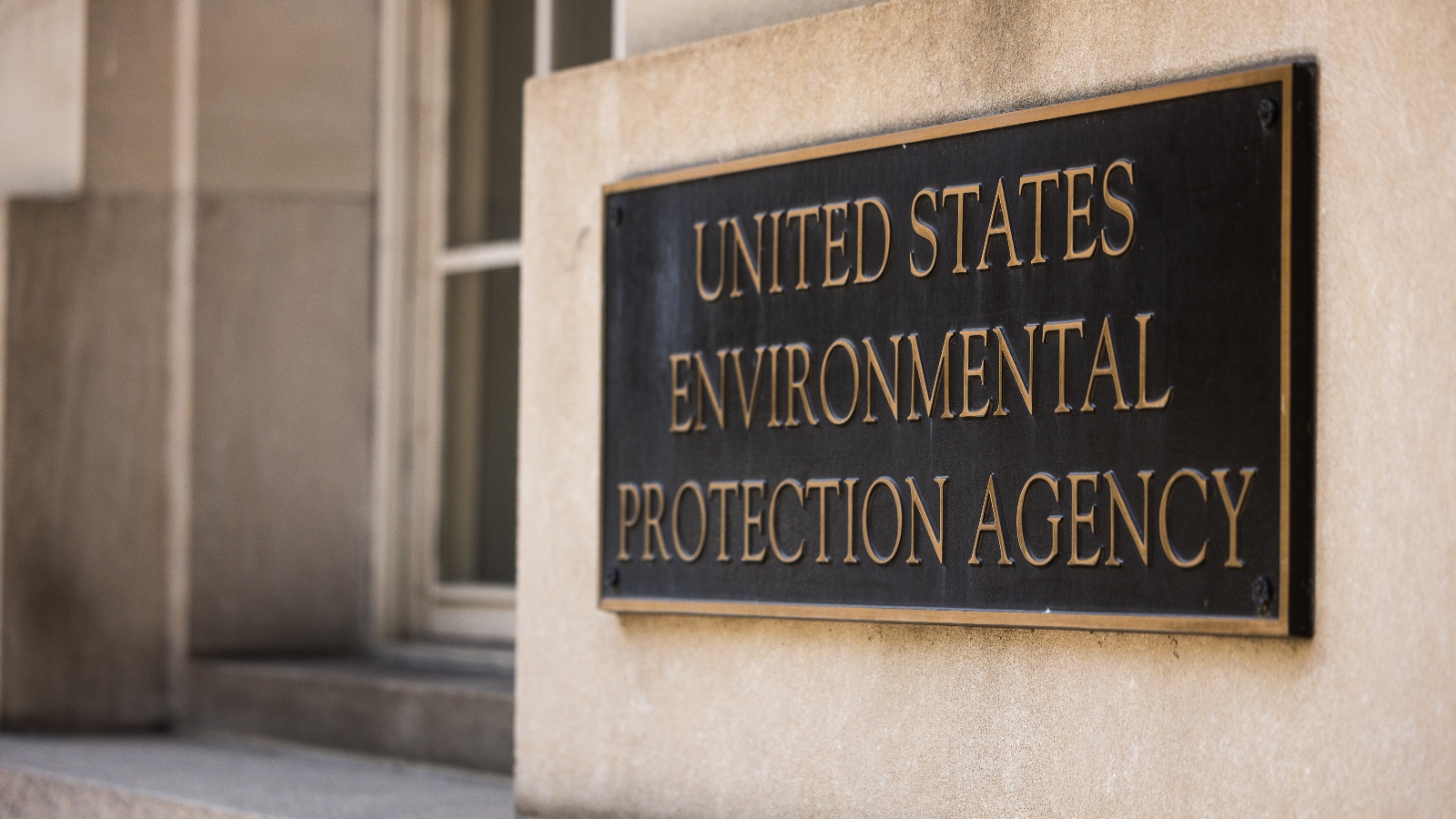 A plaque that reads United States Environmental Protection Agency on a building