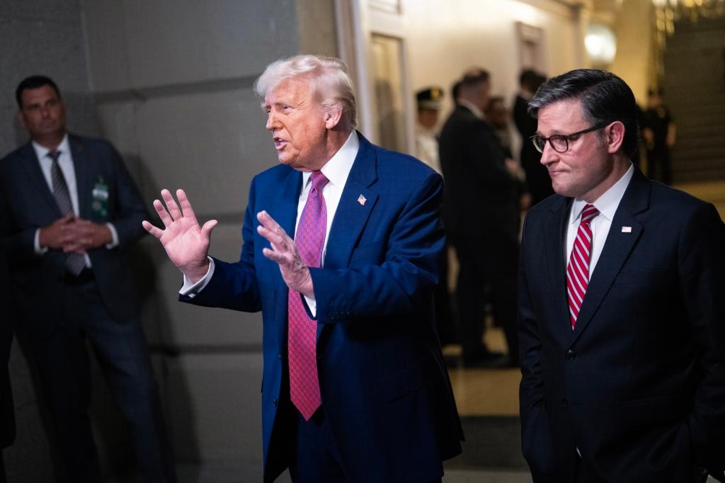 President Donald Trump and Speaker of the House Mike Johnson