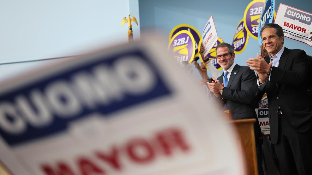 former New York Gov. Andrew Cuomo speaks during a Get Out the Vote Rally in New York City.