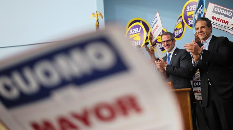 former New York Gov. Andrew Cuomo speaks during a Get Out the Vote Rally in New York City.