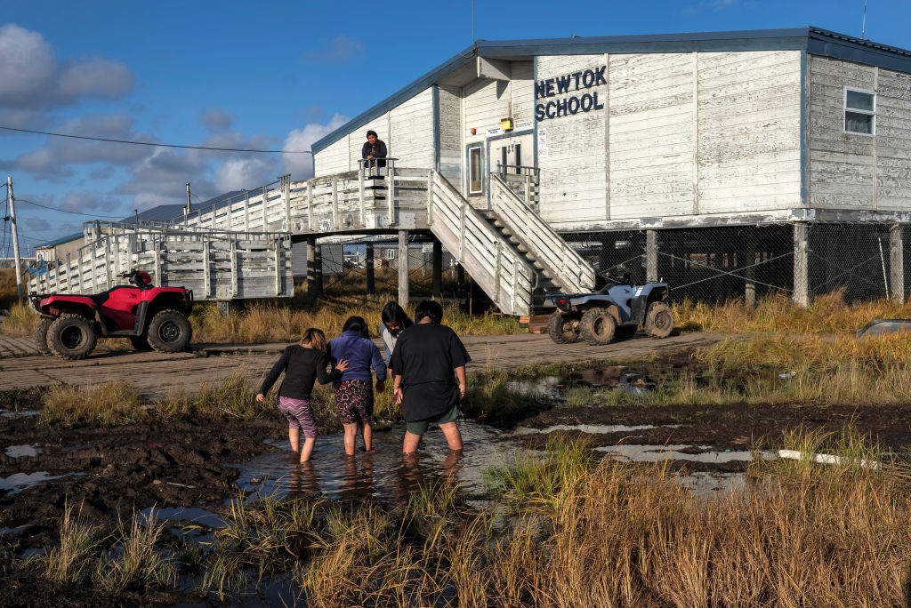 children playing outside school