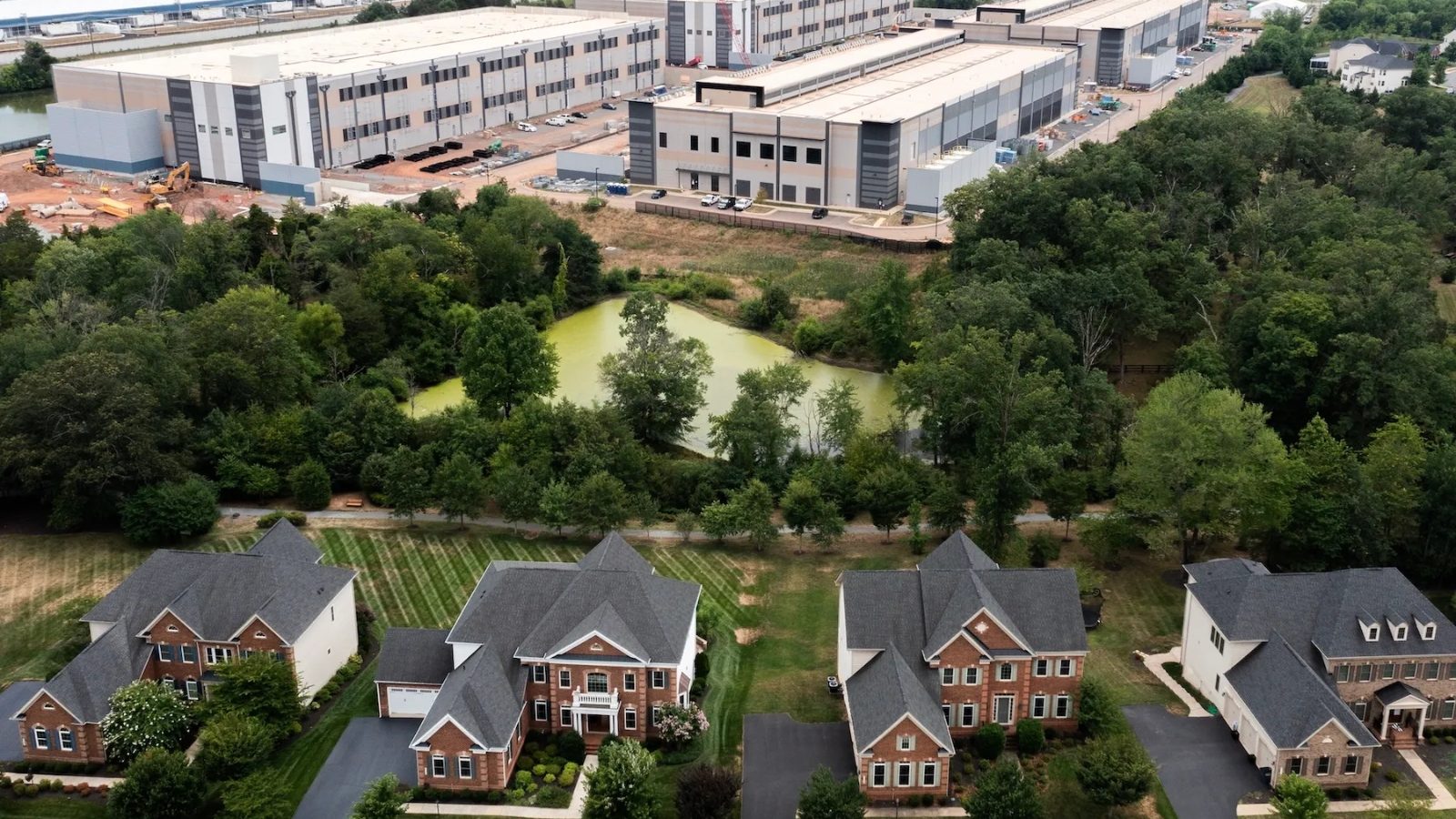 Aerial view of the world's largest data center market