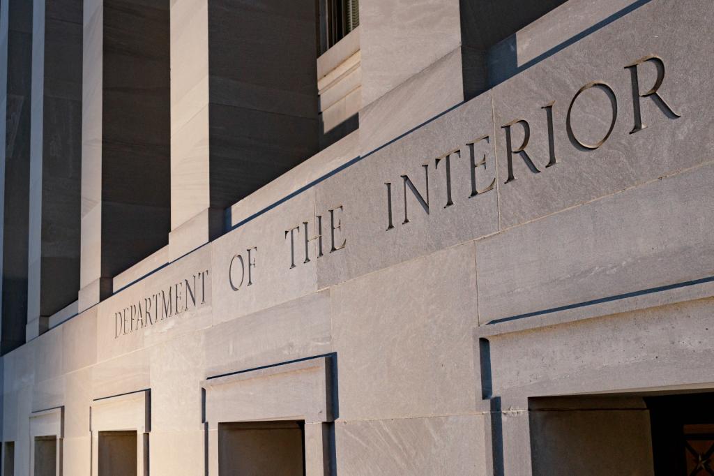 The facade of the Department of Interior building is seen in Washington, D.C.