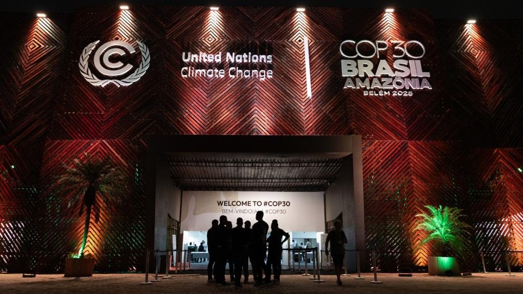 The exterior of a building that says United Nations Climate Change COP30