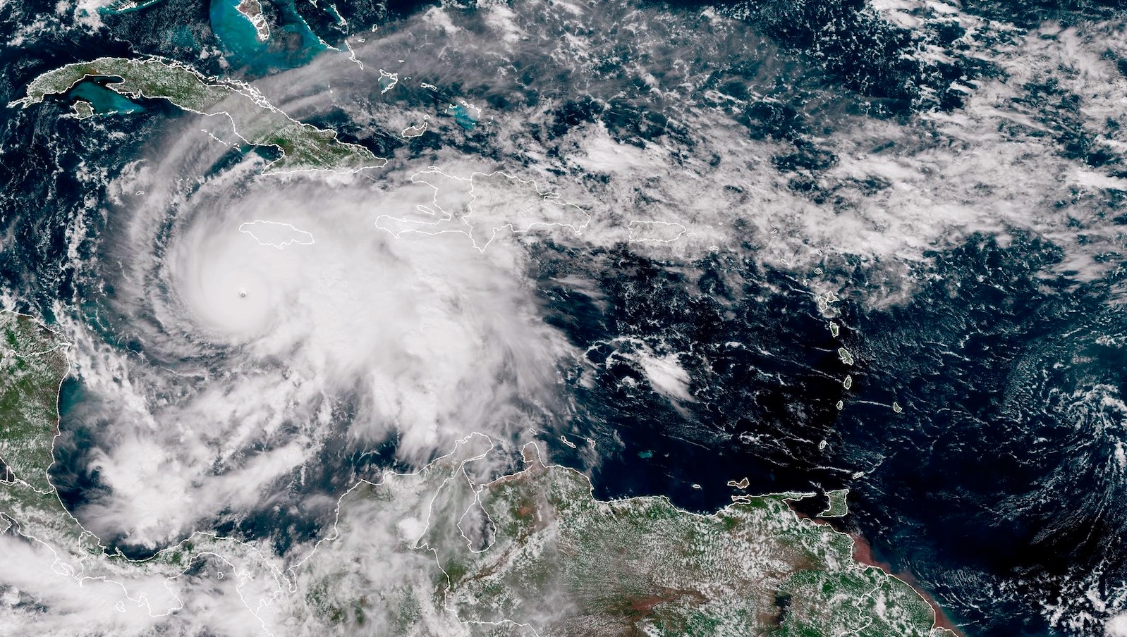 Satellite image of a hurricane forming in the ocean