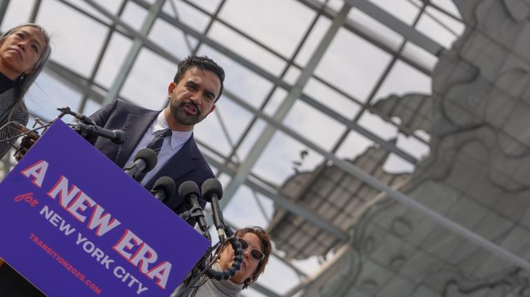New York City mayor-elect Zohran Mamdani speaks during a press conference