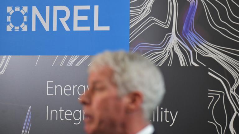 U.S. Secretary of Energy Chris Wright visits the Department of Energy's National Renewable Energy Laboratory (NREL) campus in Golden, Colorado, on April 3, 2025