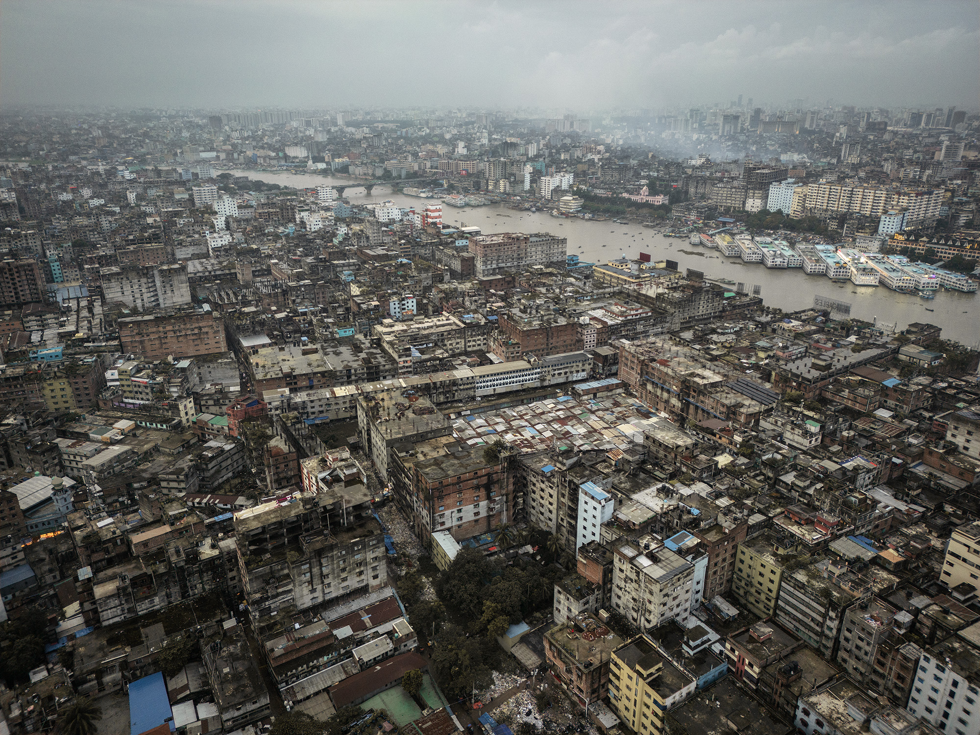 an aerial view of Dhaka
