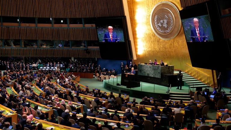 President Donald Trump speaks during the 80th session of the United Nations General Assembly on September 23, 2025, in New York City.