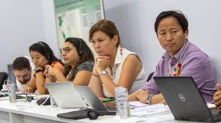 Daria Egereva speaks on the recognition of Indigenous Peoples in U.N. member states' climate action plans at COP30 in Brazil on 12 Nov, 2025.