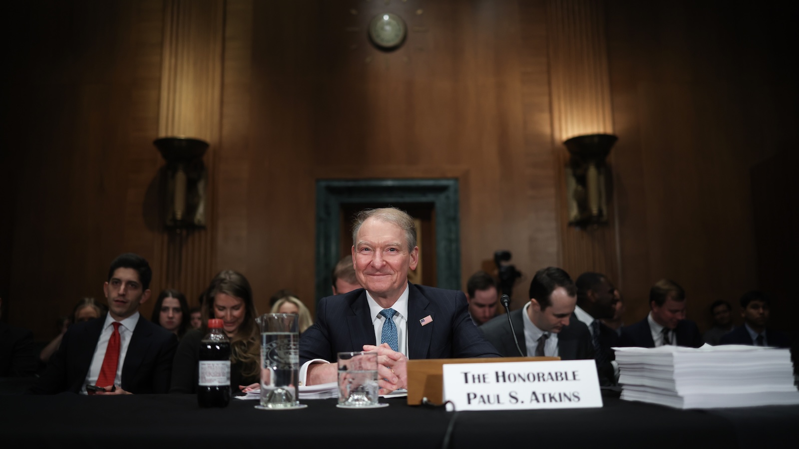 Securities and Exchange Commission Chairman Paul S. Atkins testifies before the Senate Banking, Housing and Urban Affairs Committee.