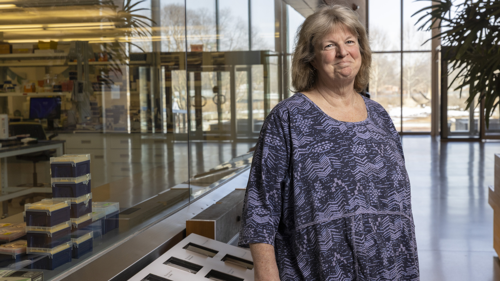 Scientist Kayri Havens stands inside Chicago Botanic Garden science center