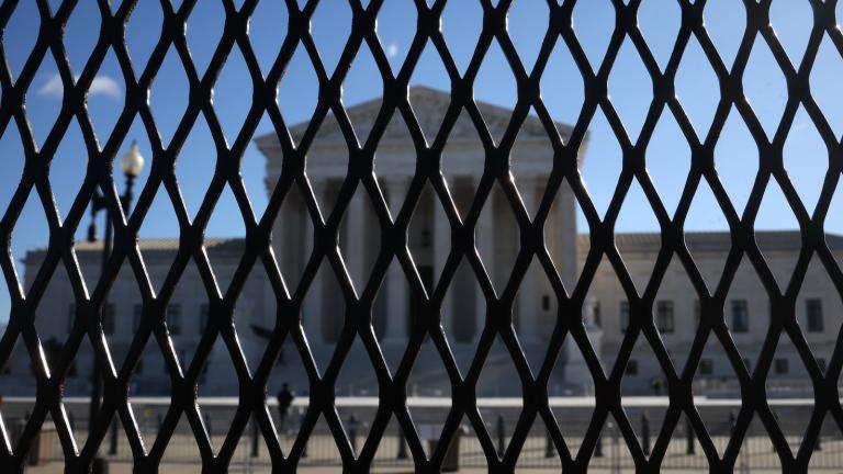The exterior of the United States Supreme Court building.