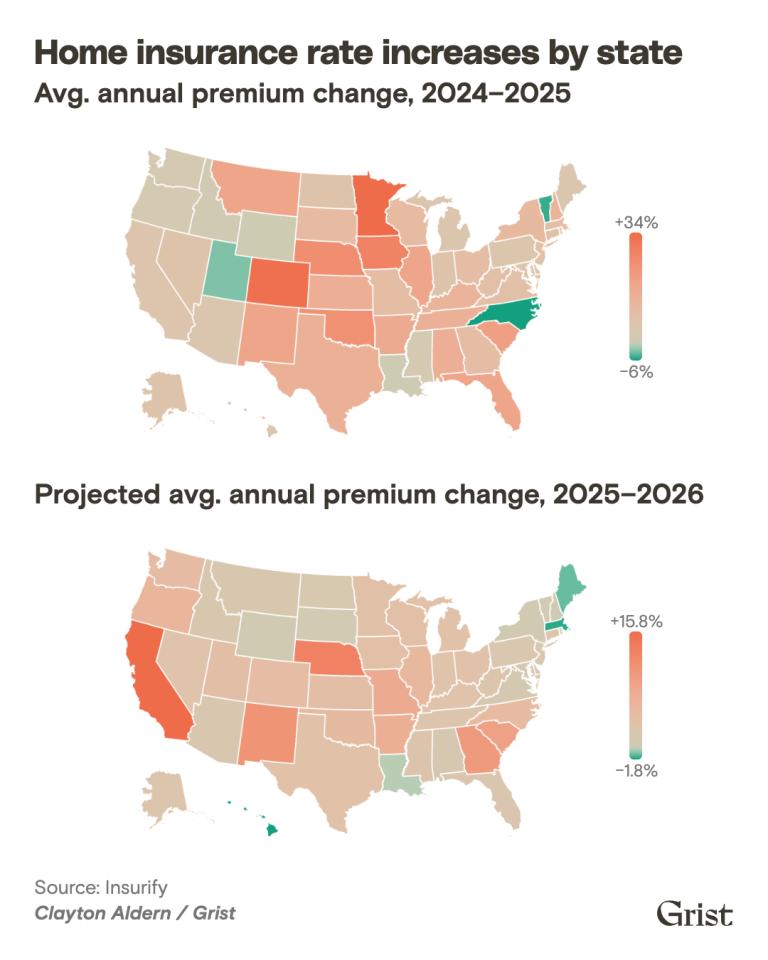 Property Insurance Rates Rising Is your state becoming uninsurable? We have the latest data. | Grist