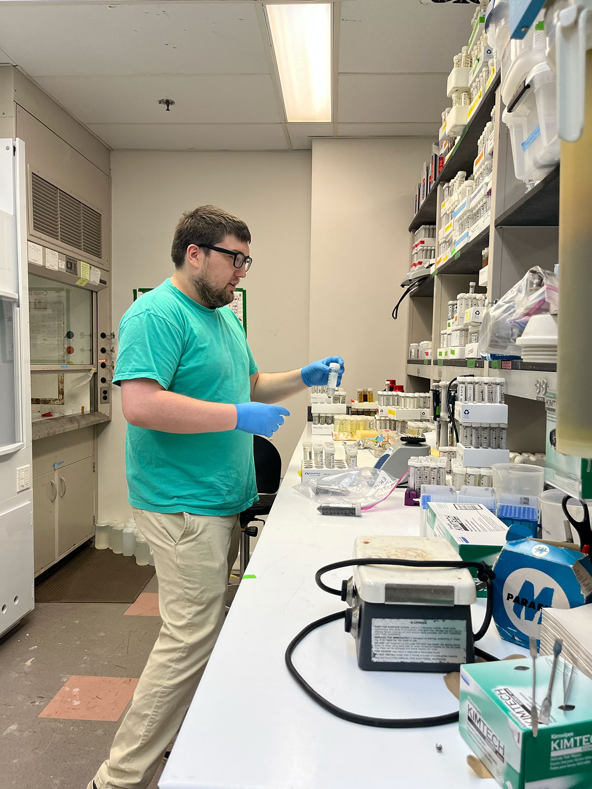 Man standing in a laboratory