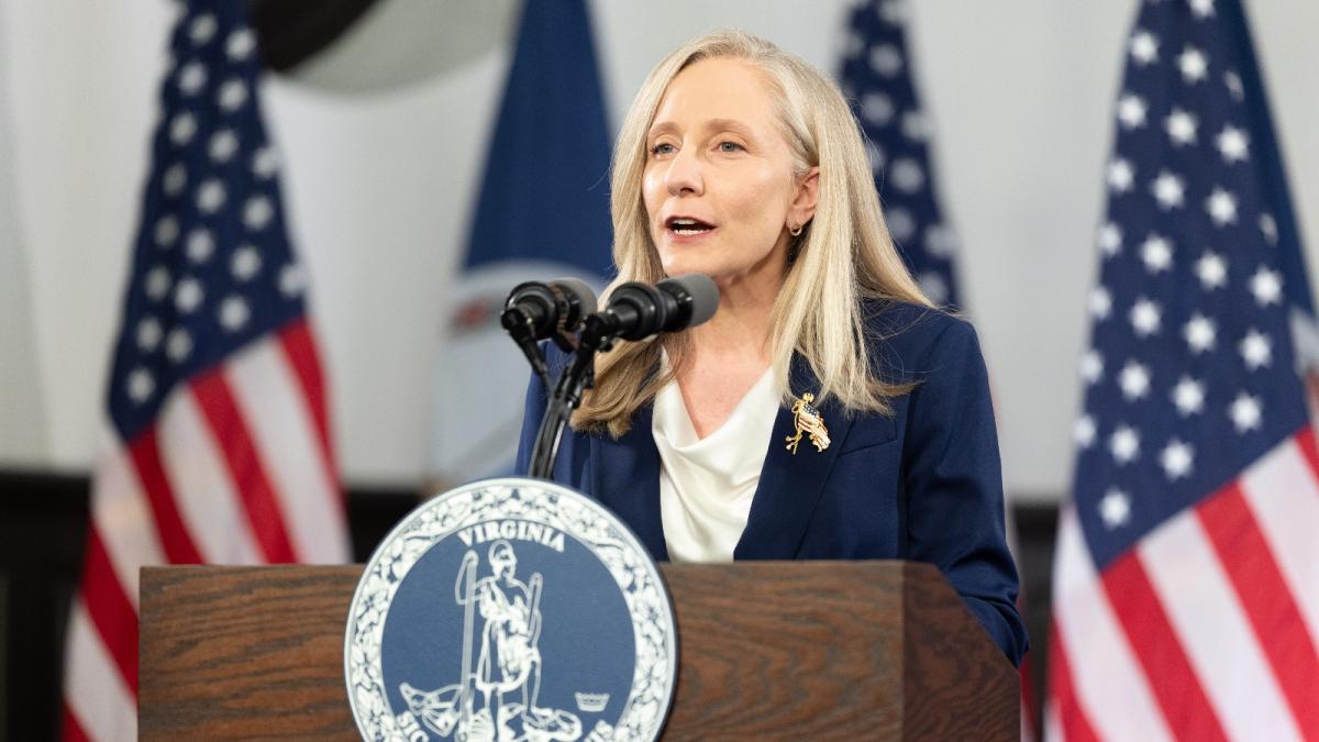 Virginia Governor Abigail Spanberger delivers the Democratic response to President Donald Trump’s State of the Union address on February 24, 2026 in Williamsburg, Virginia. Spanberger has promised to lower utility bills.