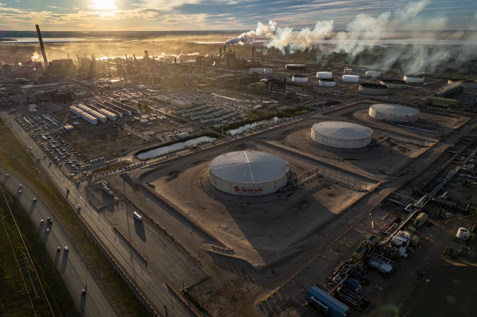 A Syncrude oil sands mining facility near Fort McKay, Alberta. Prime Minister Mark Carney is relying on oil produced in Alberta to help Canada weather the economic turbulence of President Trump's trade war.