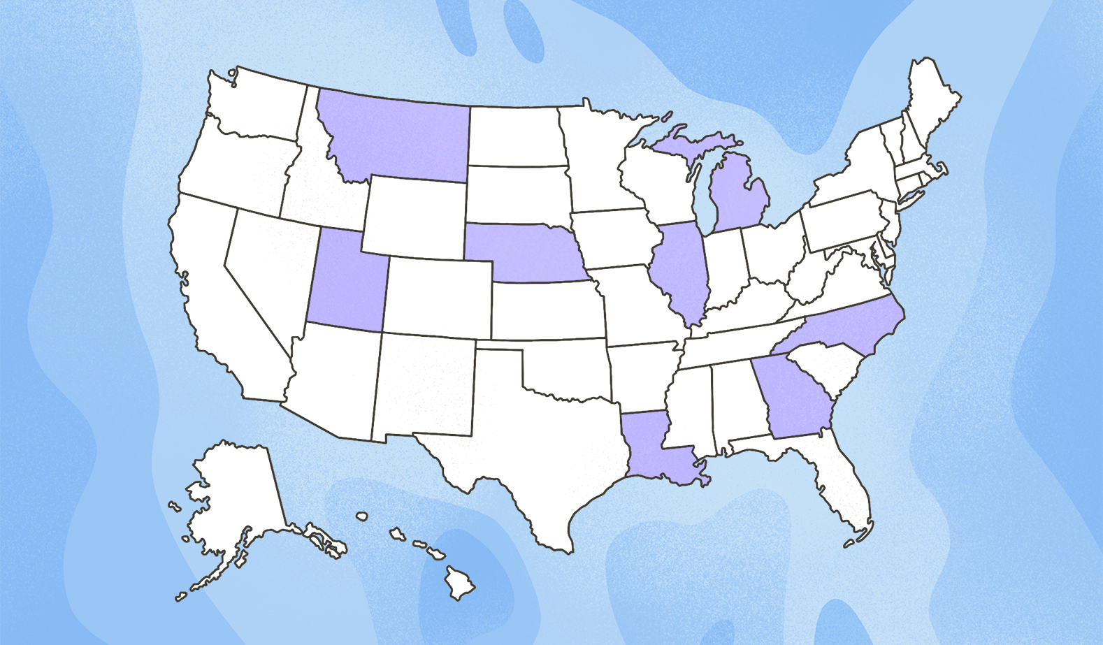 A map showing Grist’s local media outlets across the country