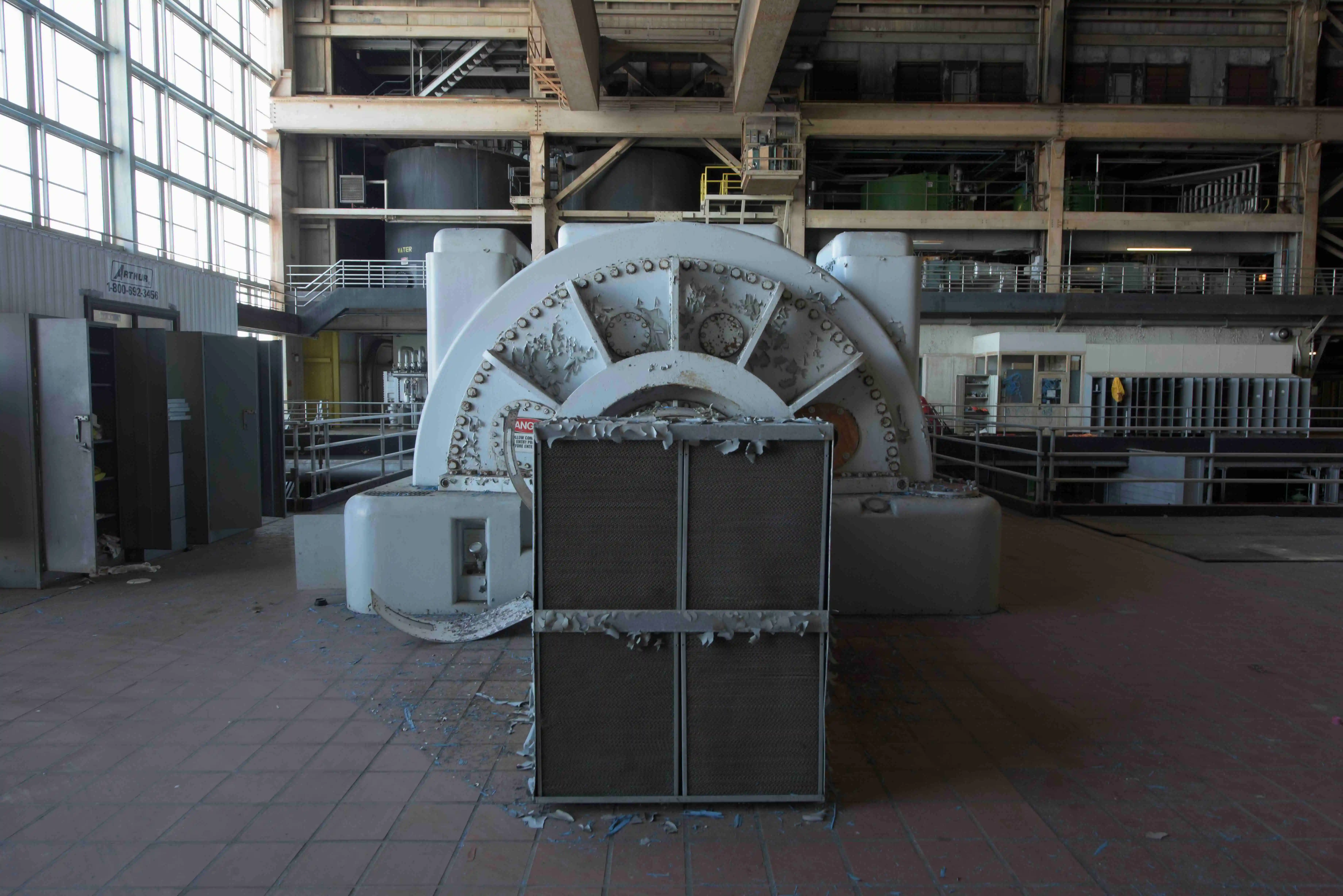 Turbines inside the power plant