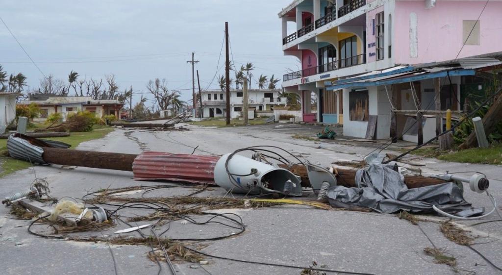 A fallen telephone pole after Super Typhoon Bavi on Rota.