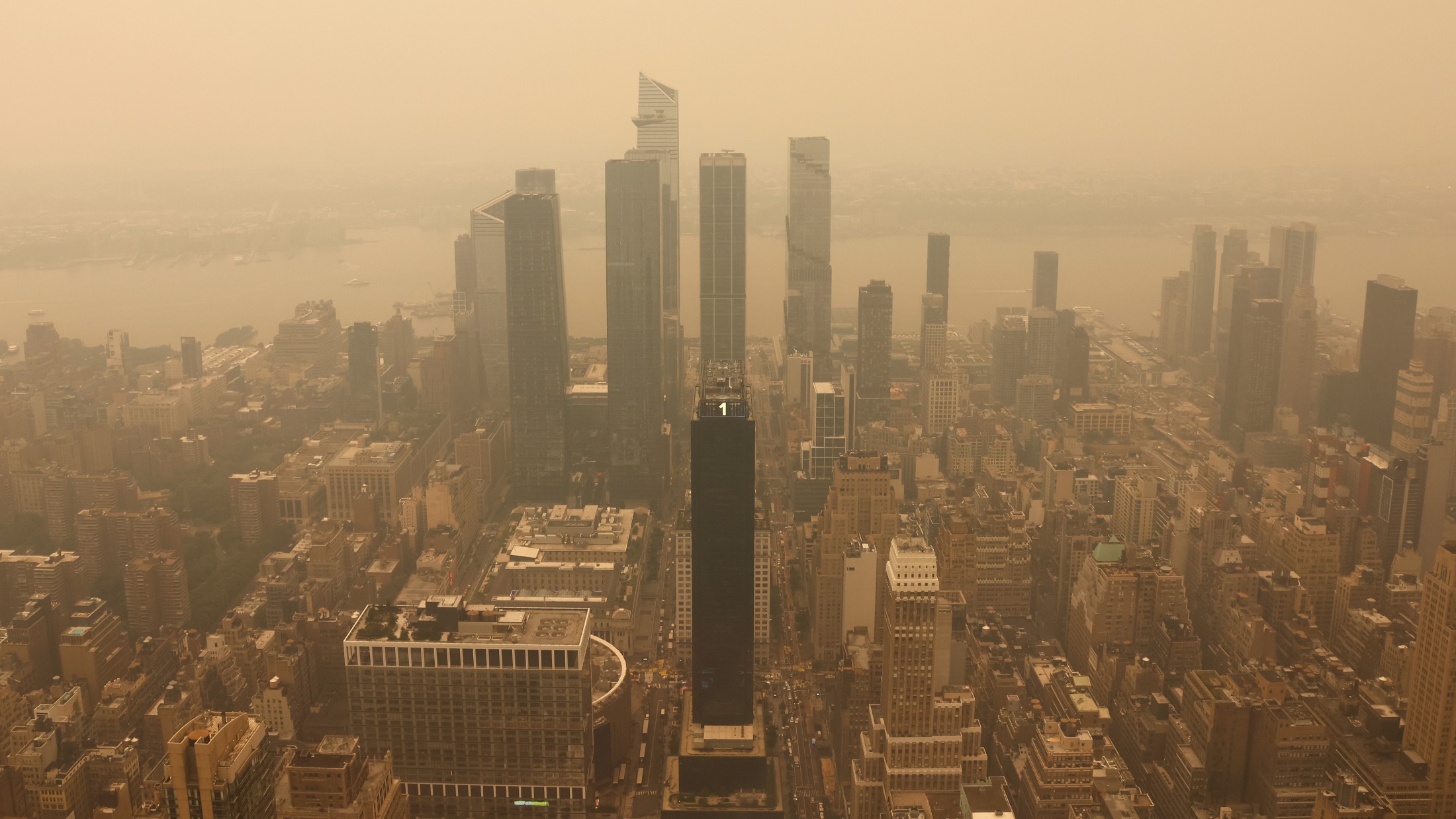 New York City seen on July 15 in a haze of wildfire smoke