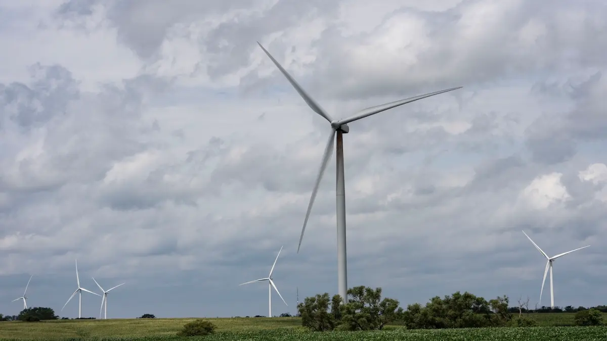 Milligan Wind, EDF Power Solutions, operates wind turbines, seen on July 30, in Saline County.