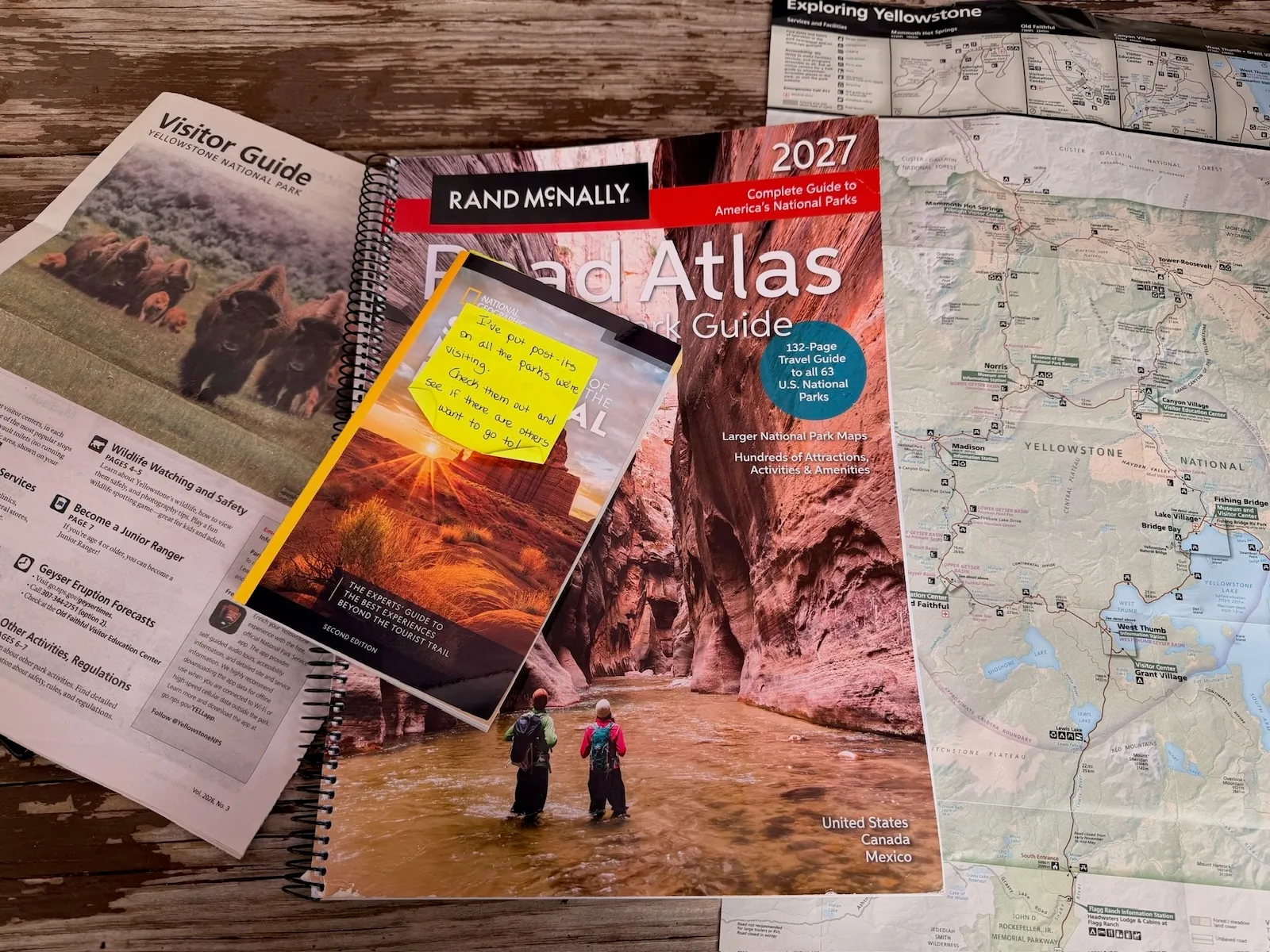 road trip maps and pamphlets