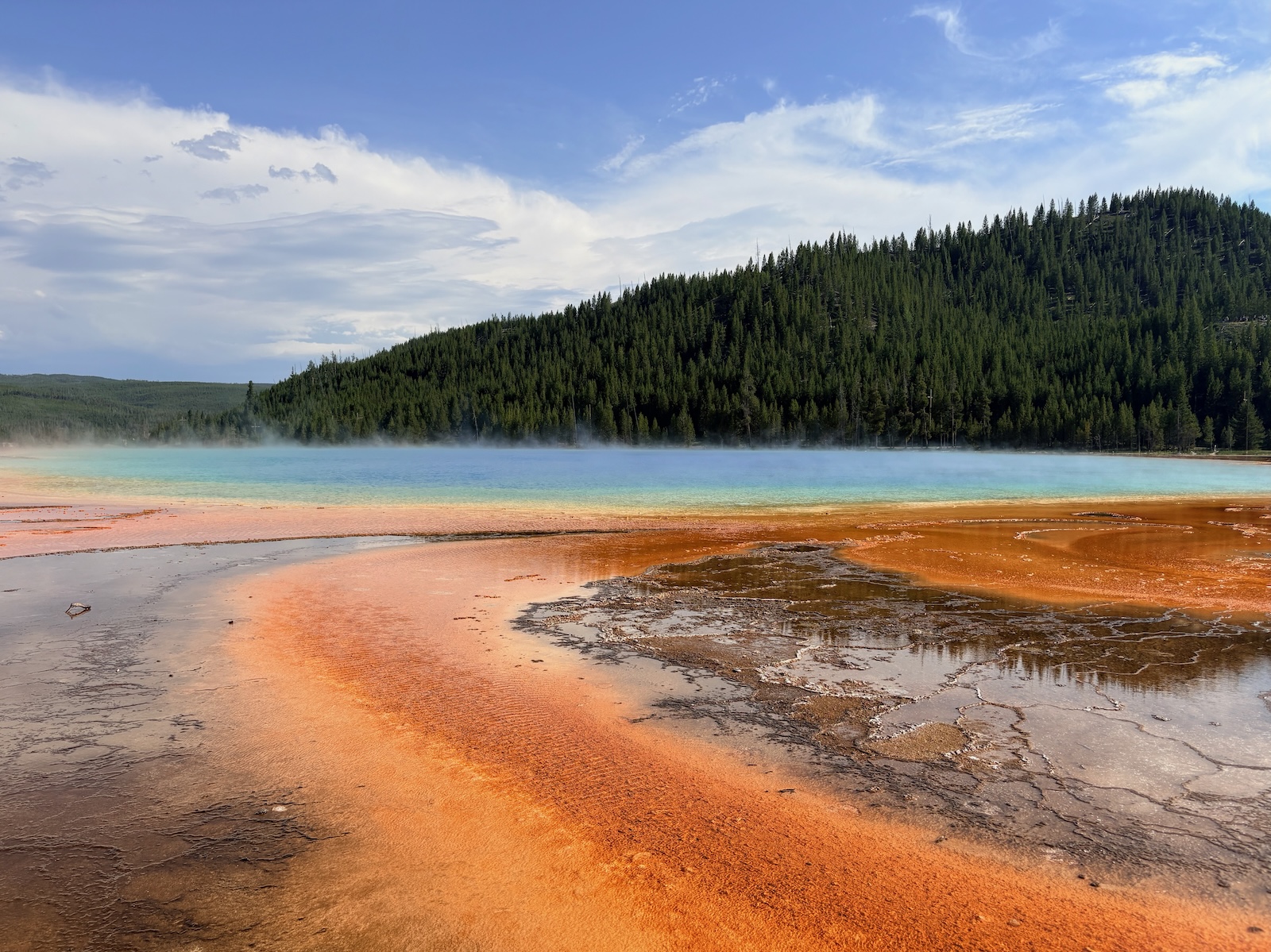 multicolor rings around a pool in Yellowstone national park