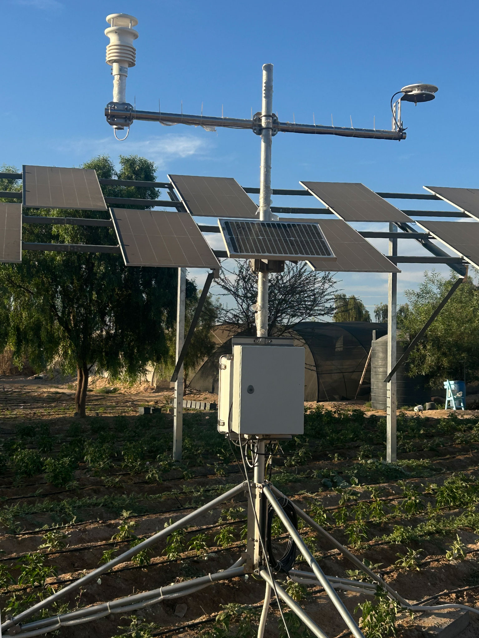 Solar panel standing in a field