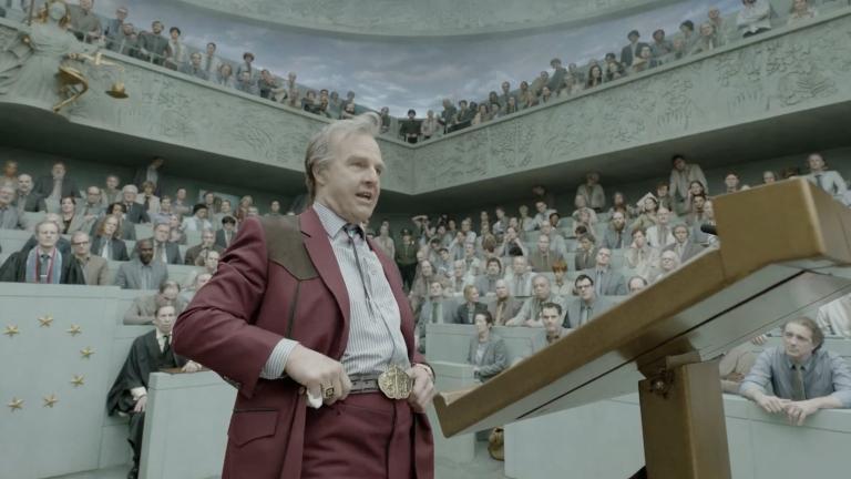 Tom Cruise's character addresses the European Parliament in the movie Digger.