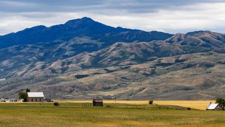 A view of mountains over a plain